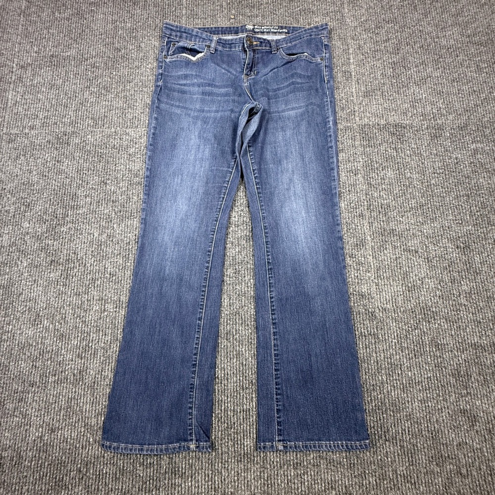 Gap Sexy Bootcut Fit Jeans Tinted Dark Wash Blue Denim 14/32R S/346418-00